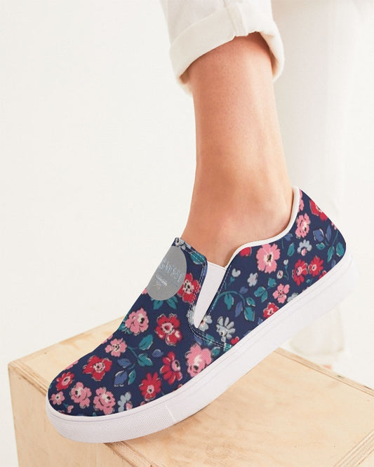 Midnight blue pretty glance.  Women's Slip-On Canvas Shoe