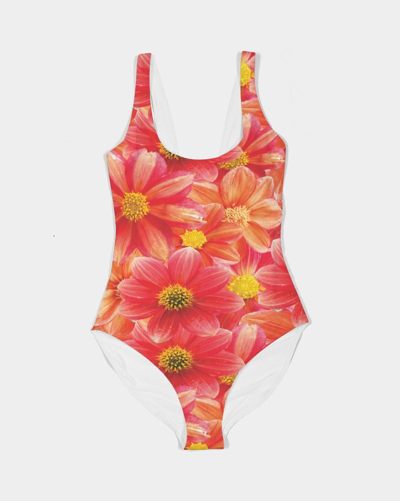 Beautiful blood orange flower design Women's All-Over Print One-Piece Swimsuit