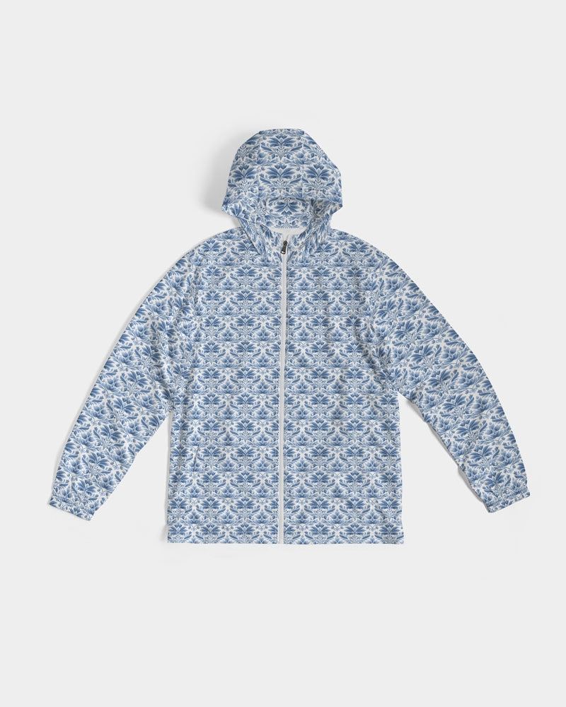 light blue Royal patten  Men's All-Over Print Windbreaker