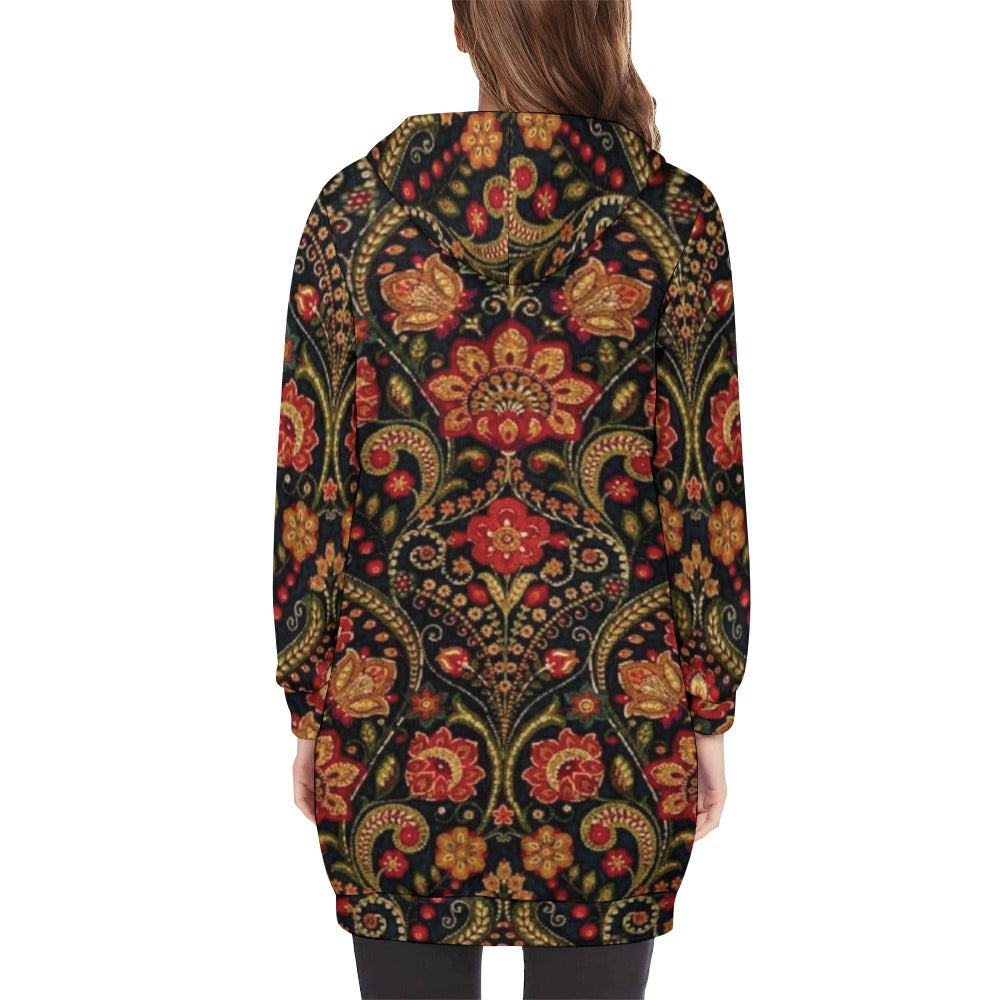 Women's full print long Hoodie