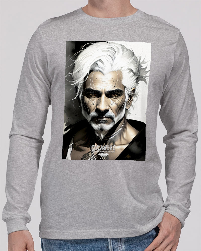 Handsome Silver grey Indian ink Portrait Unisex Jersey Long Sleeve Tee | Bella + Canvas