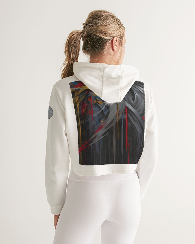 This is part three of a three part collection  Women's All-Over Print Cropped Hoodie