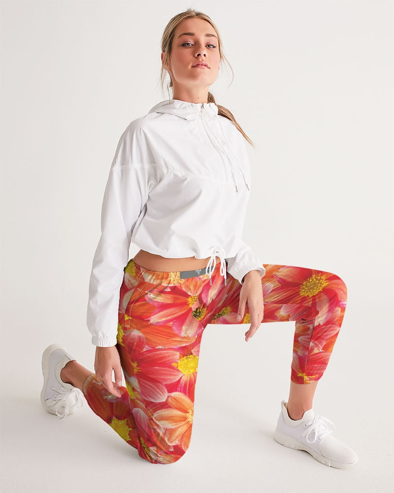 Beautiful blood orange flower design Women's All-Over Print Track Pants