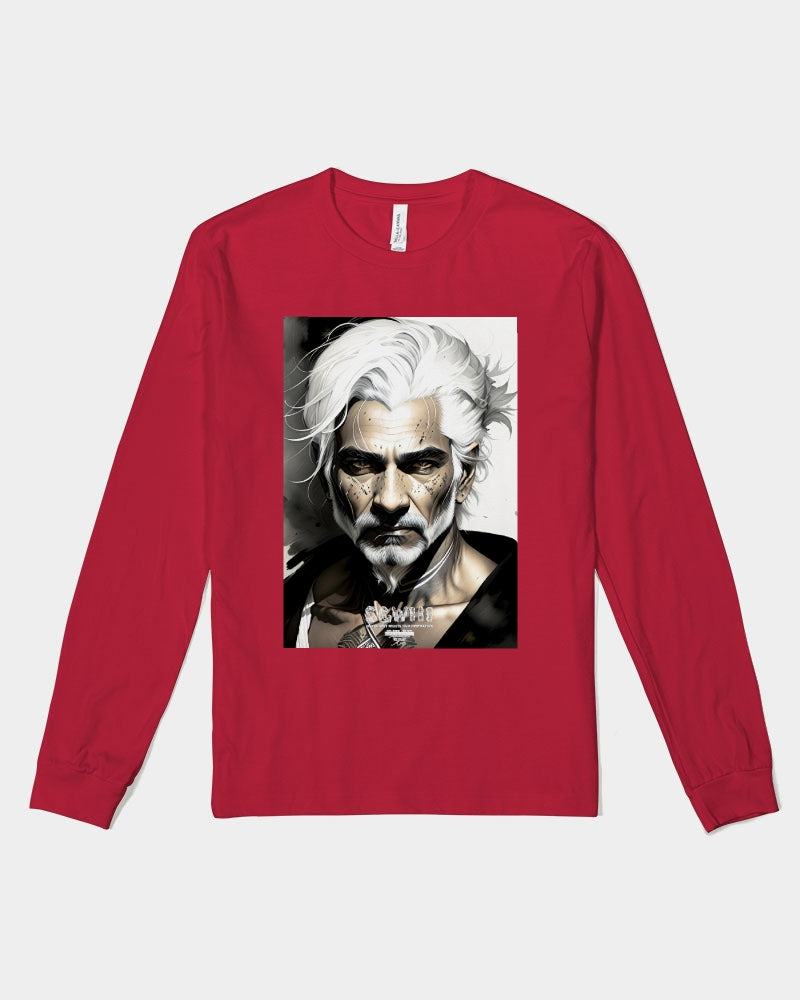 Handsome Silver grey Indian ink Portrait Unisex Jersey Long Sleeve Tee | Bella + Canvas