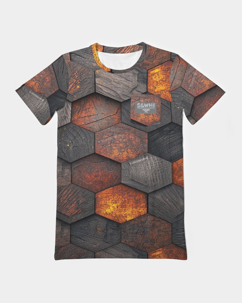 Cool stone hexagon patten 3D Men's All-Over Print Pocket Tee