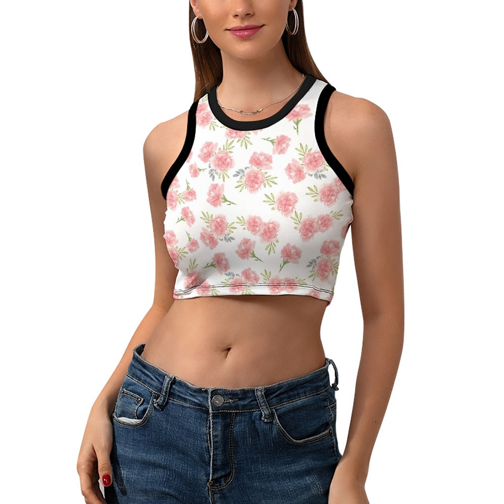 Women's Cropped Slim Racer Tank Top