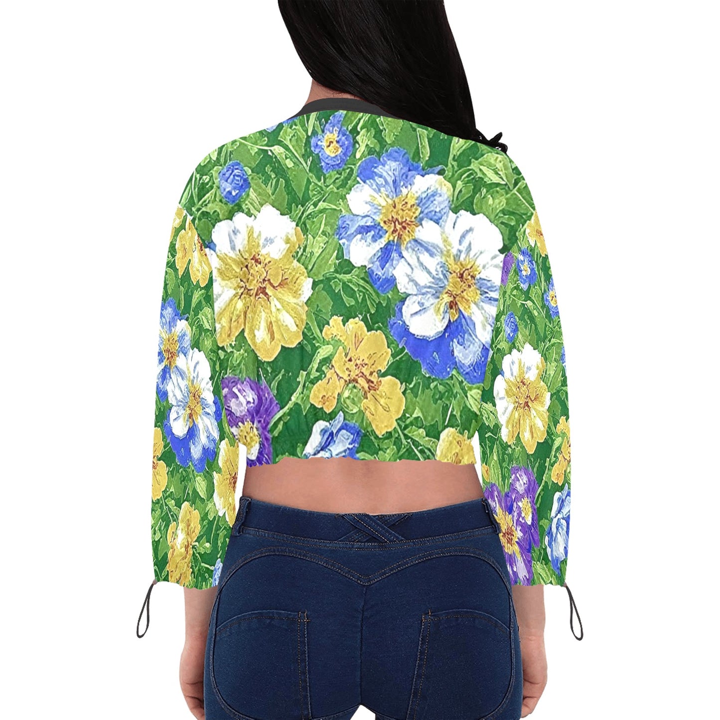 Women's Chiffon Cropped Jacket (Model H30)