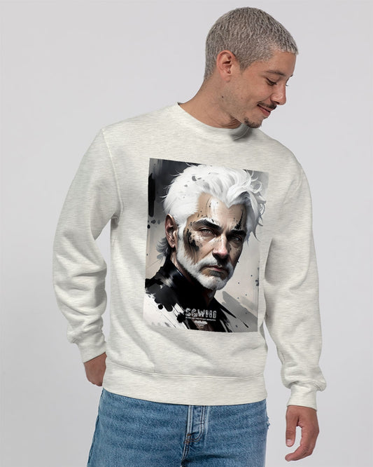 White silver grey fox King Unisex Premium Crewneck Sweatshirt | Lane Seven