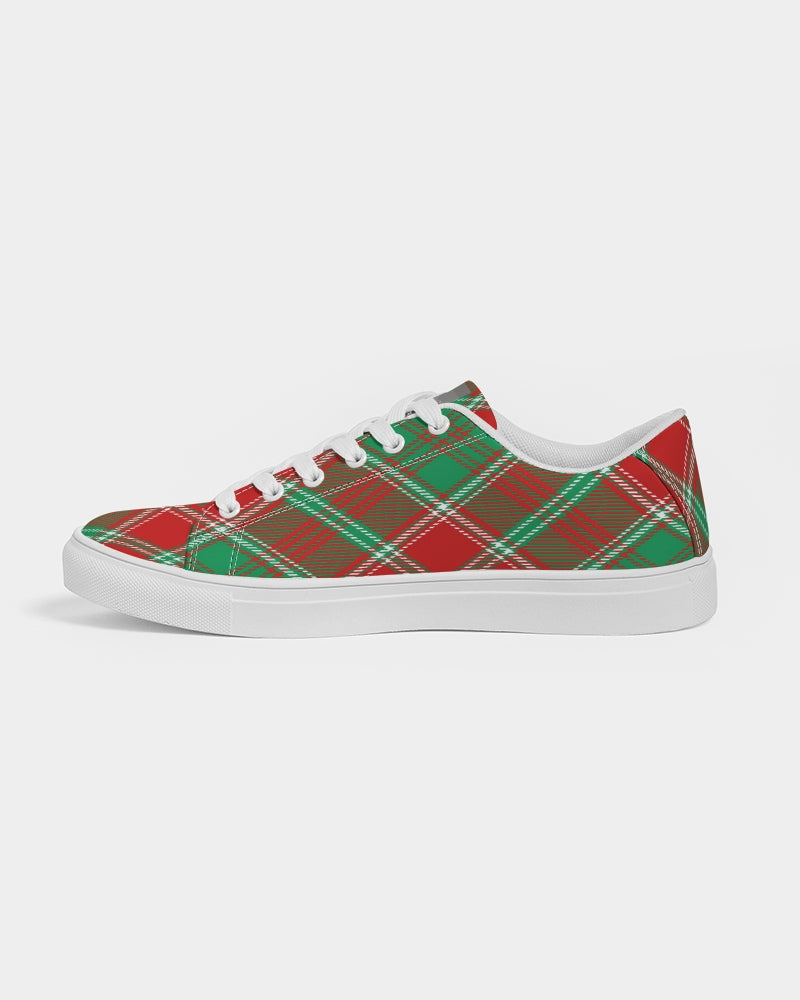 Red & Green cross pattern Men's Faux-Leather Sneaker