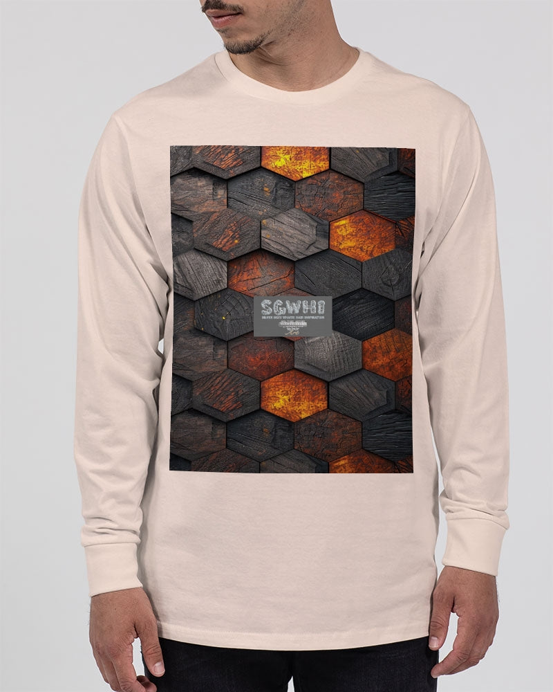 Cool stone hexagon patten 3D Unisex Long Sleeve Tee | Lane Seven