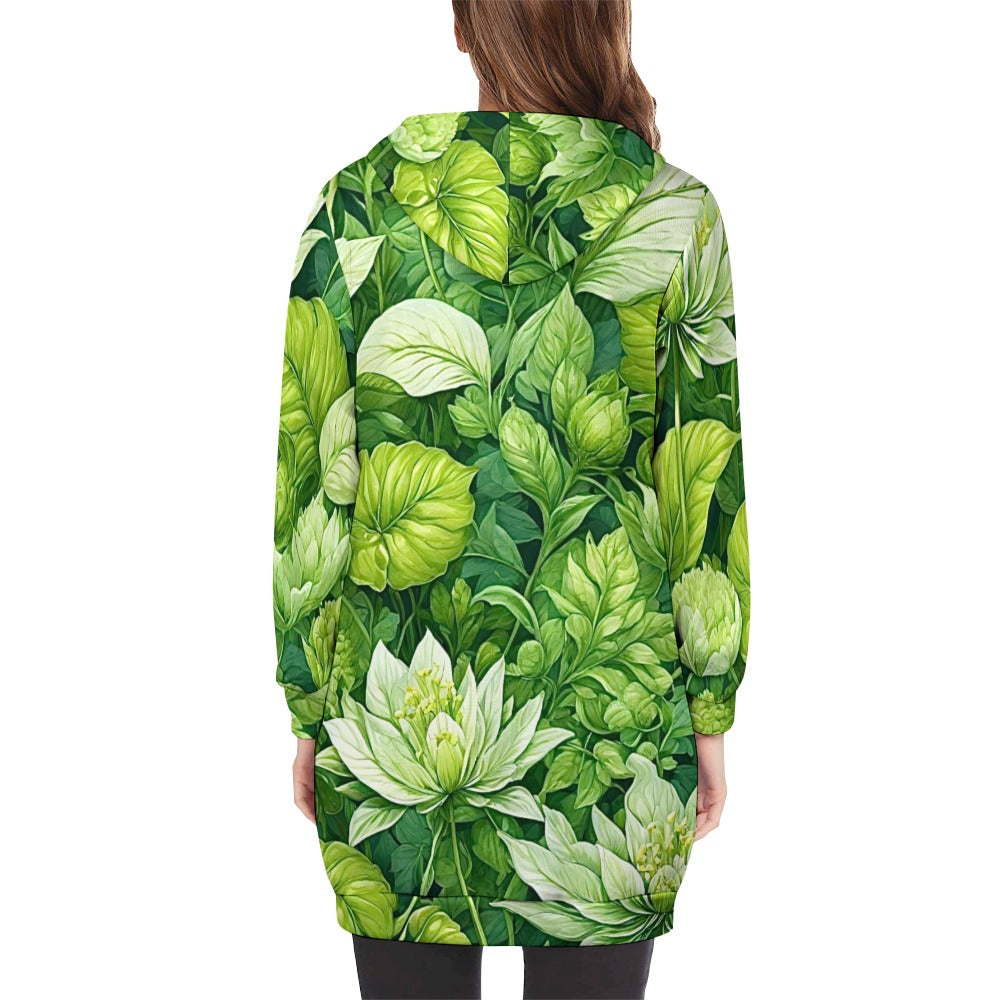 Women's full print long Hoodie