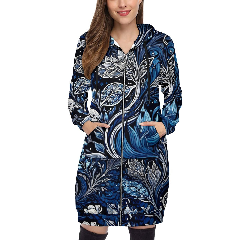 Women's full print long Hoodie