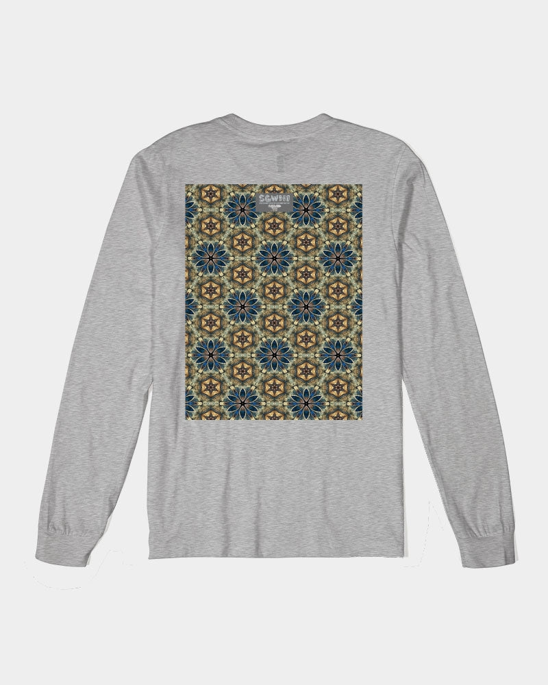 Green & Dark Blue almost star pattern. Unisex Jersey Long Sleeve Tee | Bella + Canvas