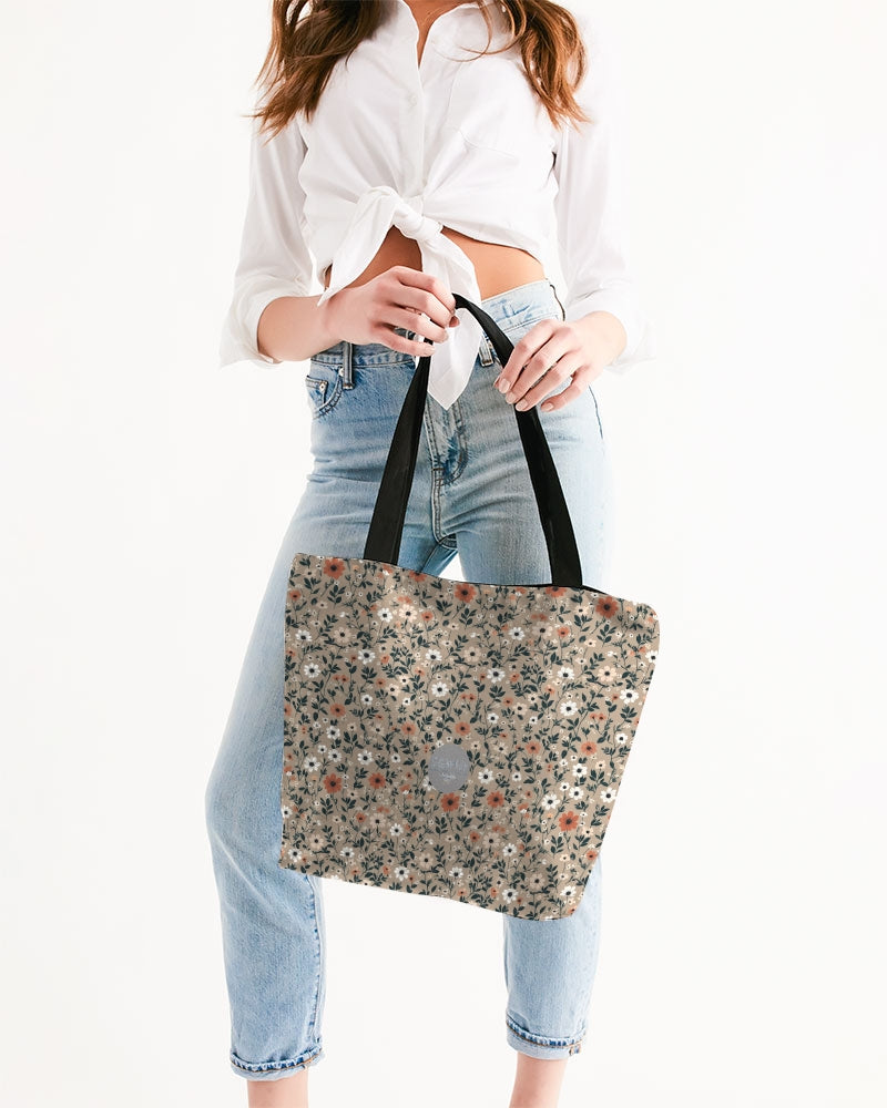 Busy and pretty Canvas Zip Tote