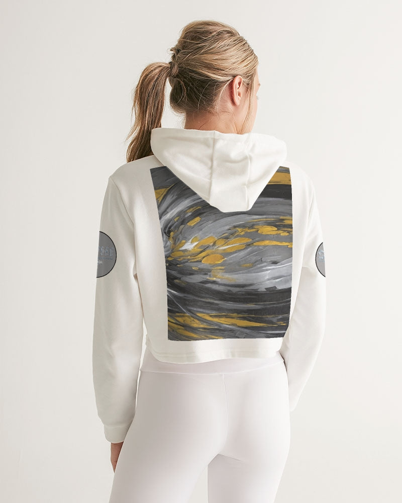 Black Sister Collection [Part 3 ] Women's All-Over Print Cropped Hoodie