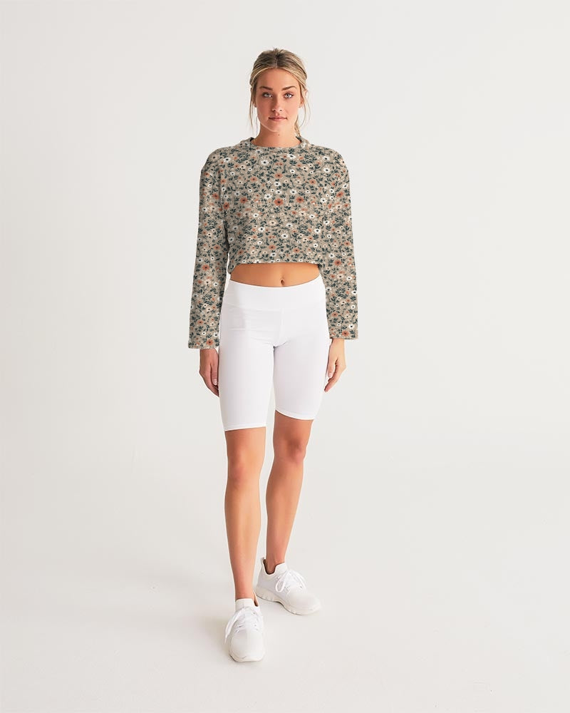 Busy and pretty Women's All-Over Print Cropped Sweatshirt