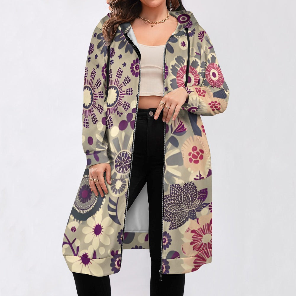 Women's full print long Hoodie