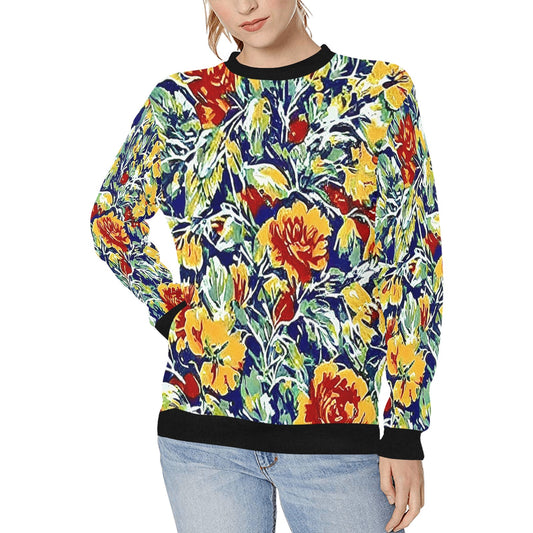 Women's Rib Cuff Crew Neck Sweatshirt (H34)