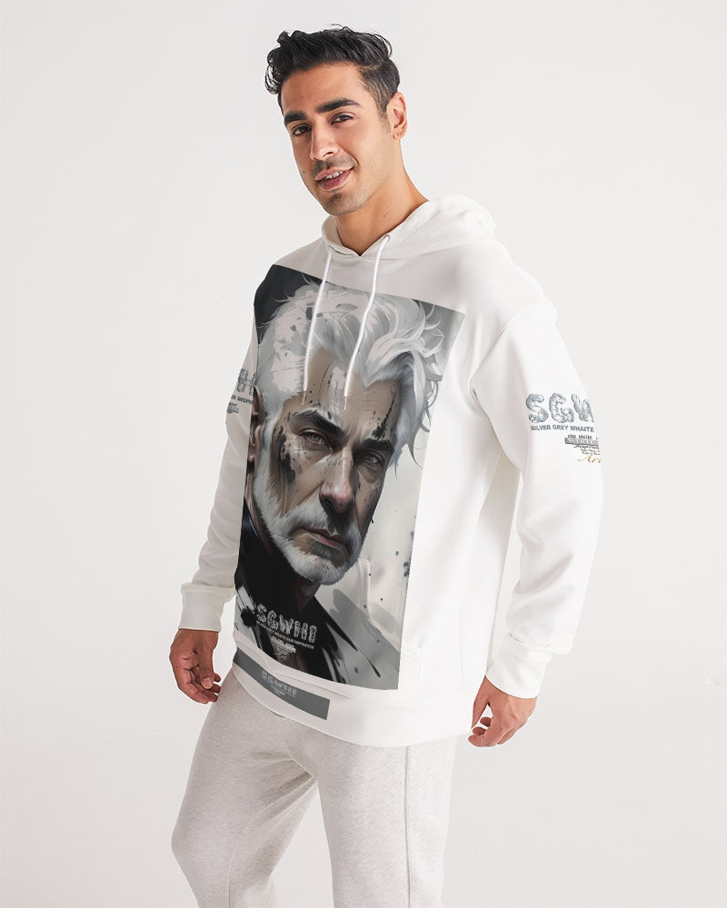 White silver grey fox King Men's All-Over Print Hoodie