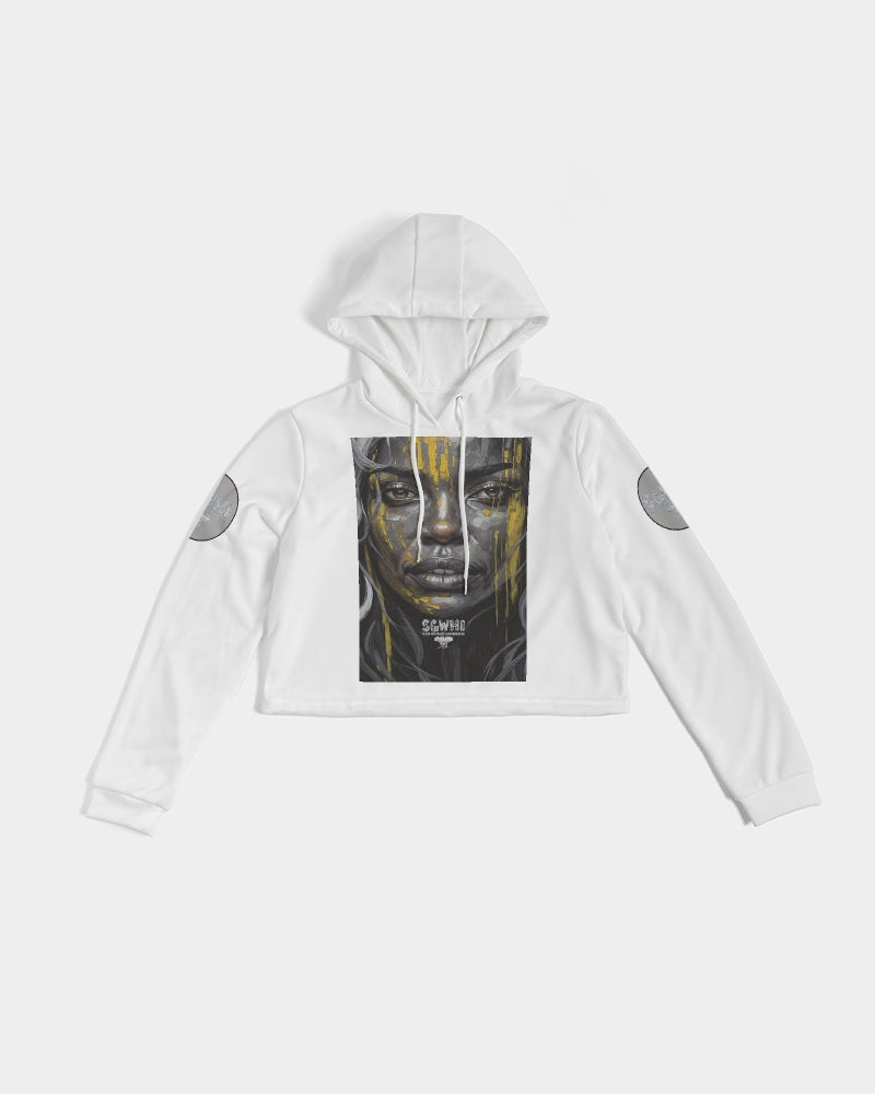 Black Sister Collection [Part 3 ] Women's All-Over Print Cropped Hoodie