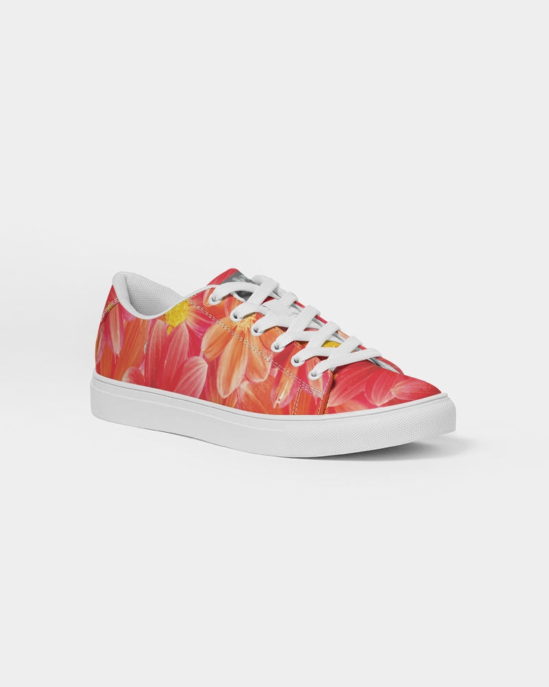 Beautiful blood orange flower design Women's Faux-Leather Sneaker