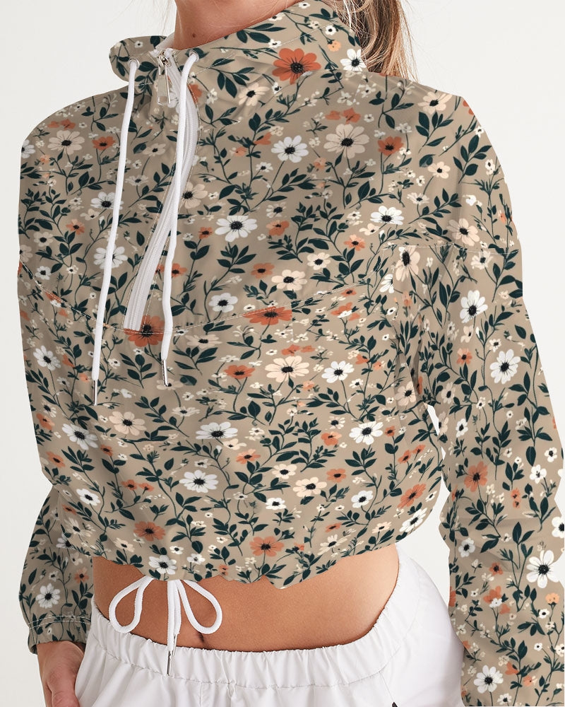 Busy and pretty Women's All-Over Print Cropped Windbreaker