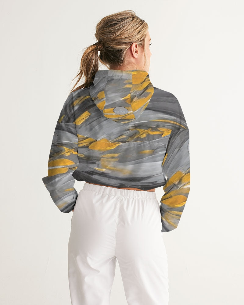 Black Sister Collection [Part 1 ] Women's All-Over Print Cropped Windbreaker