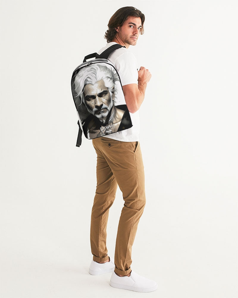 Handsome Silver grey Indian ink Portrait Large Backpack