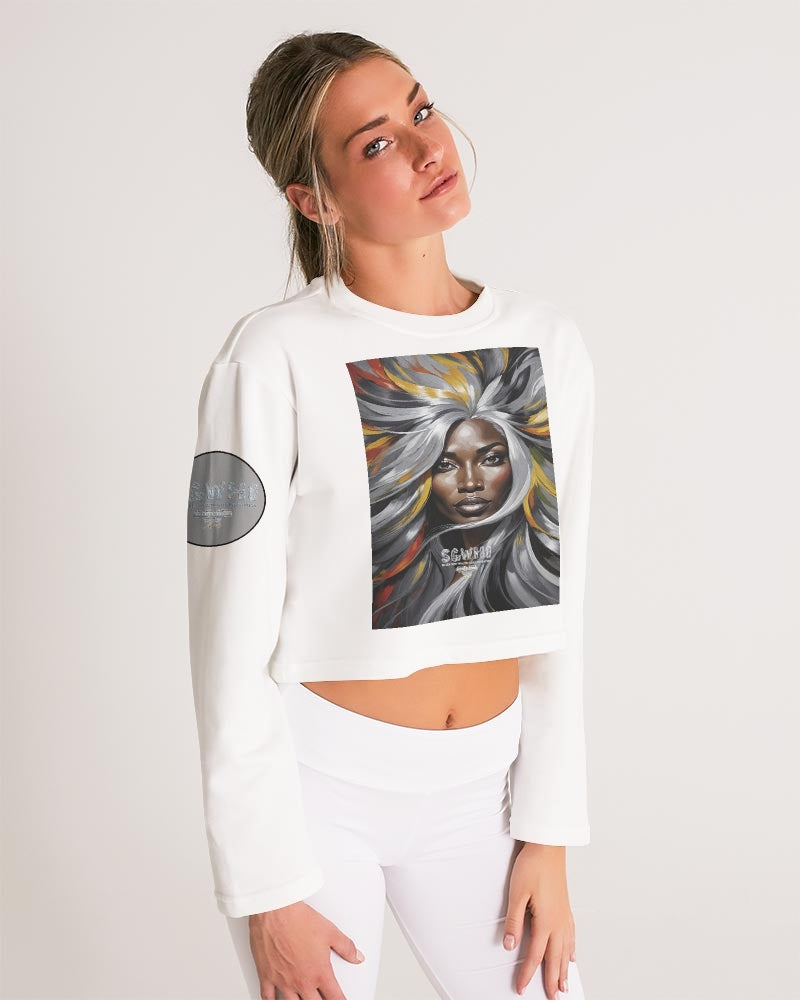 Black Sister Collection [Part 1 ] Women's All-Over Print Cropped Sweatshirt