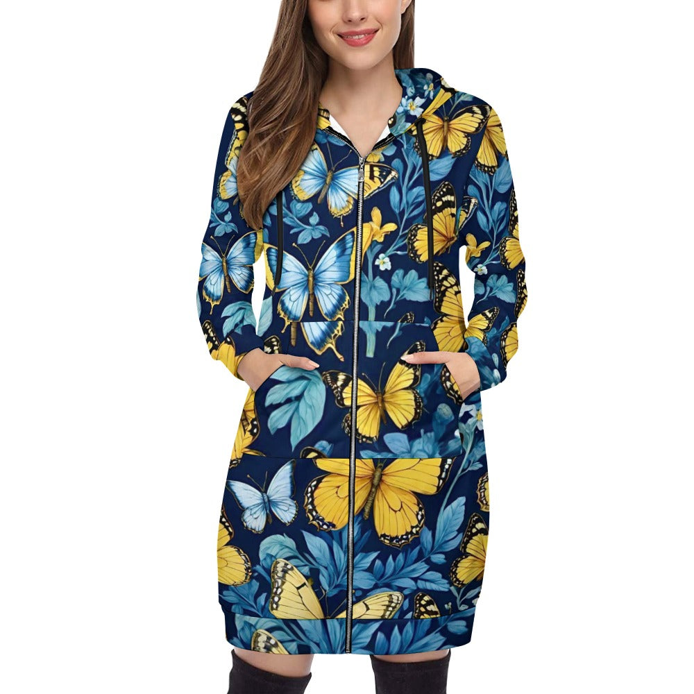 Women's full print long Hoodie