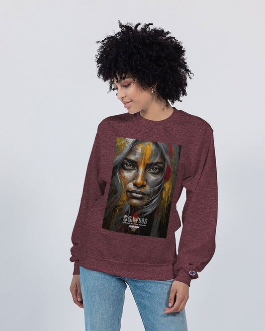 South Asian silver grey white hair sisters portrait  Unisex Sweatshirt | Champion