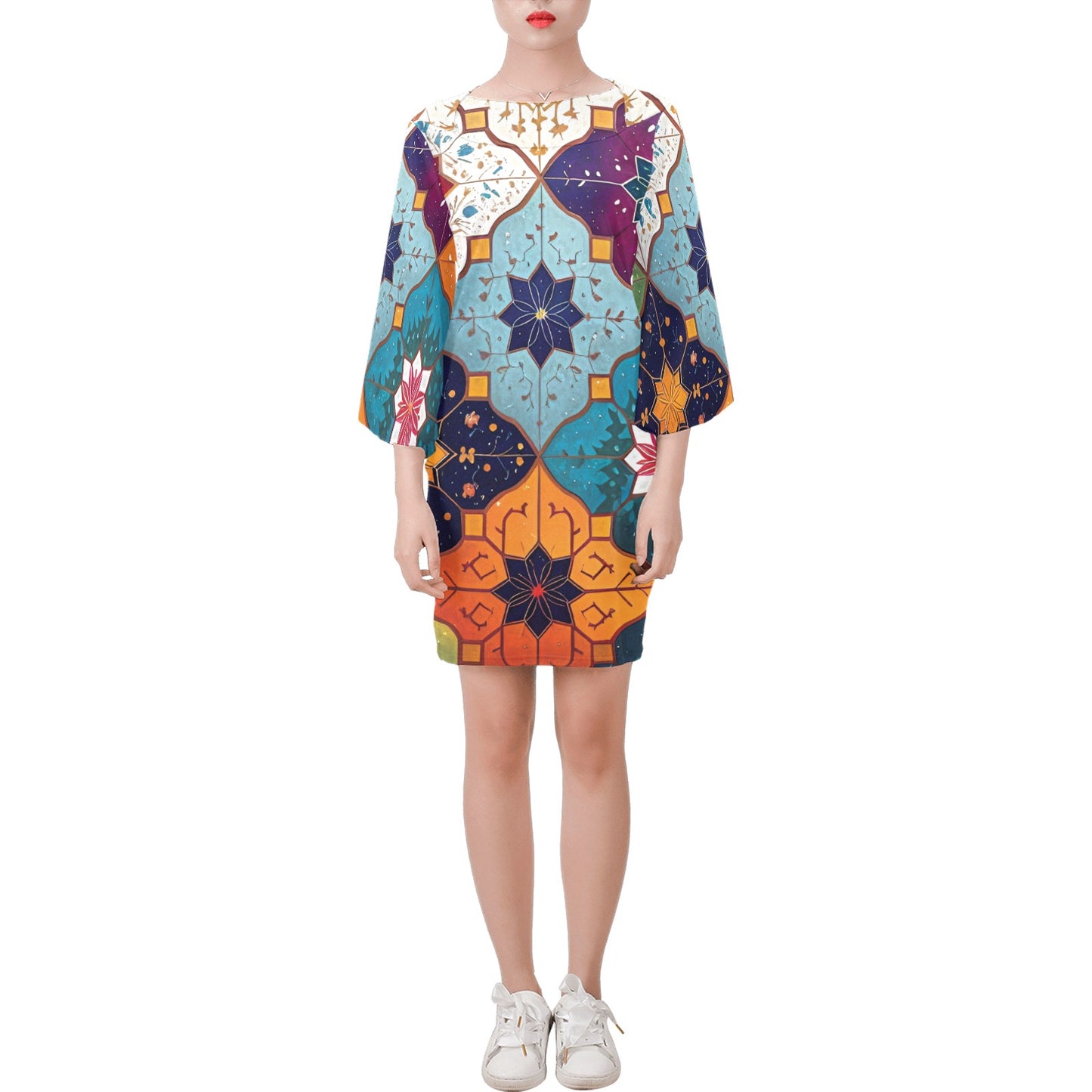 Women's Bell Sleeve Dress (Model D52)