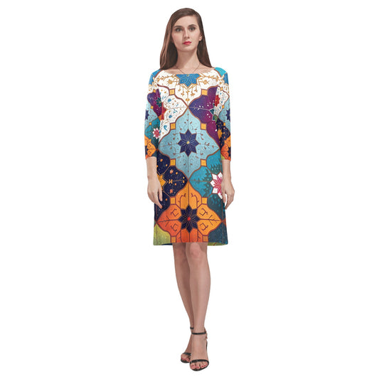 Women's Loose Round Neck Dress (Model D22)