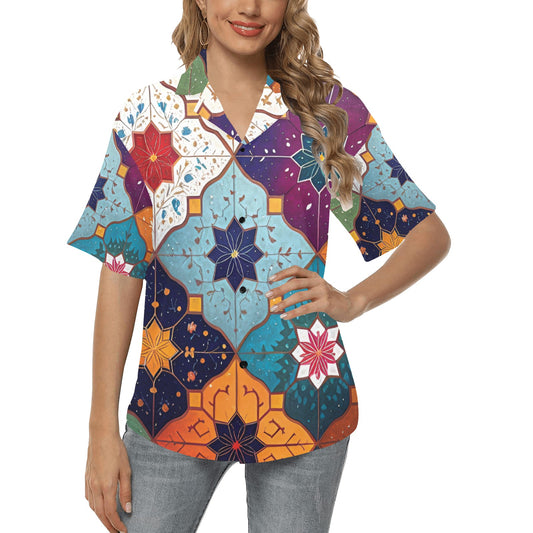 All Over Print Hawaiian Shirt for Women (T58)