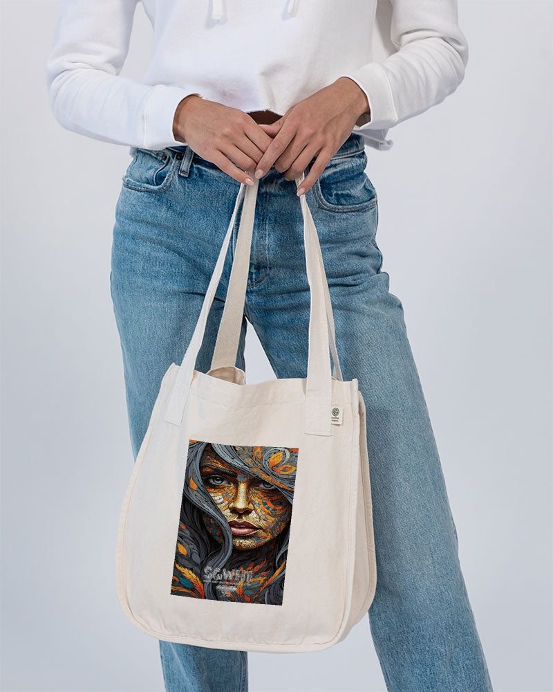 Beautiful Mosaic White Sister  Organic Cotton Canvas Market Tote | Econscious