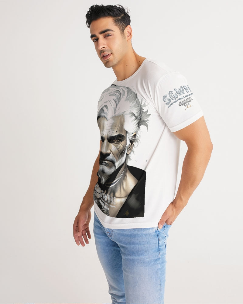 Handsome Silver grey Indian ink Portrait Men's All-Over Print Tee