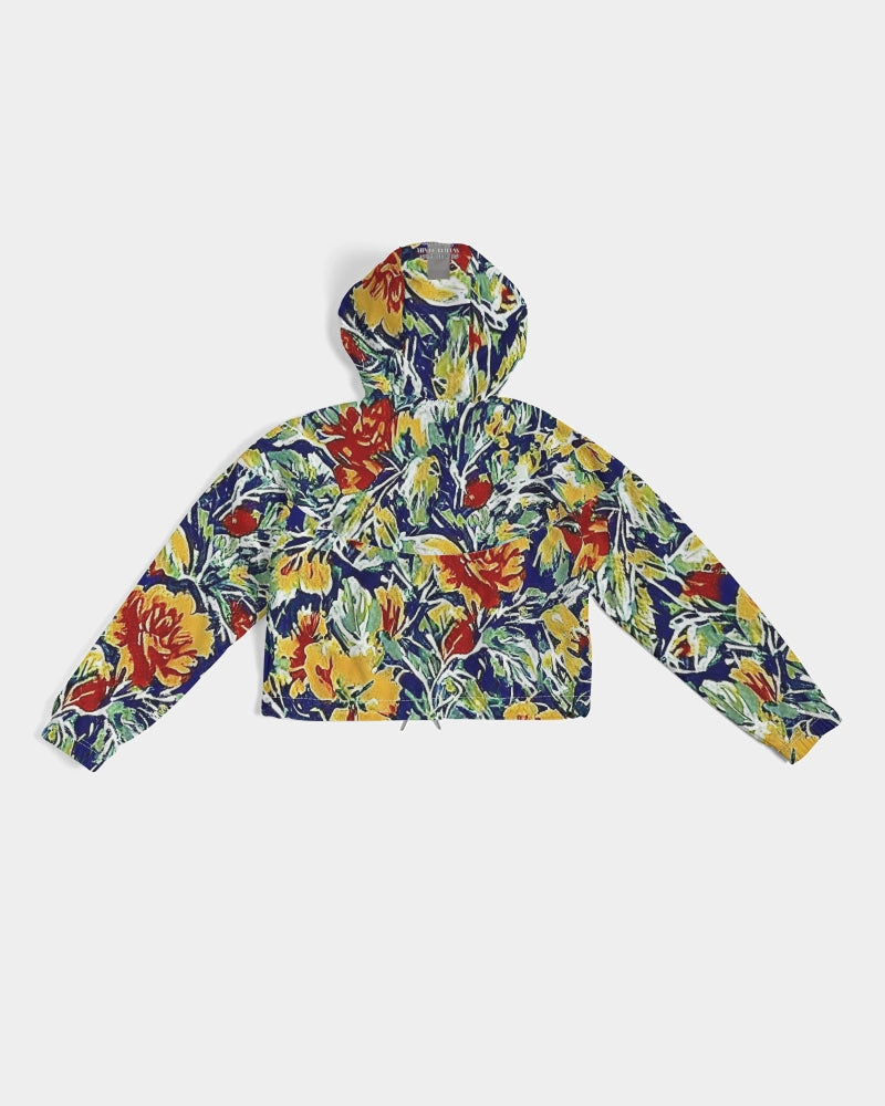 Painted floor design Women's All-Over Print Cropped Windbreaker