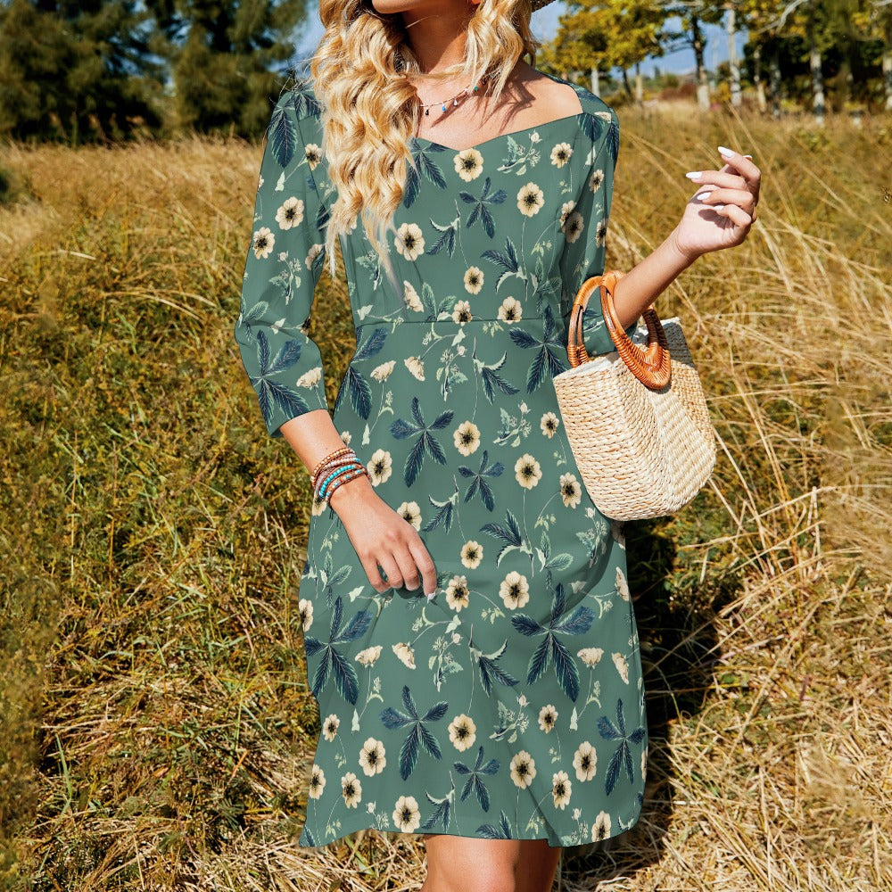 Sweetheart Knot Flare Dress