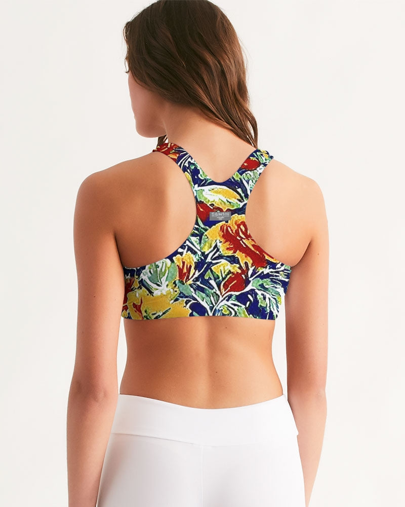 Painted floor design Women's All-Over print sports bra