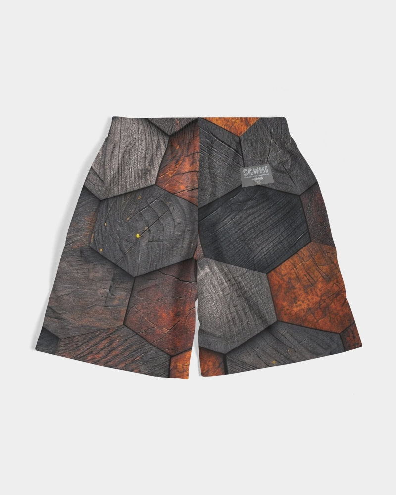 Cool stone hexagon patten 3D Men's All-Over Print Jogger Shorts