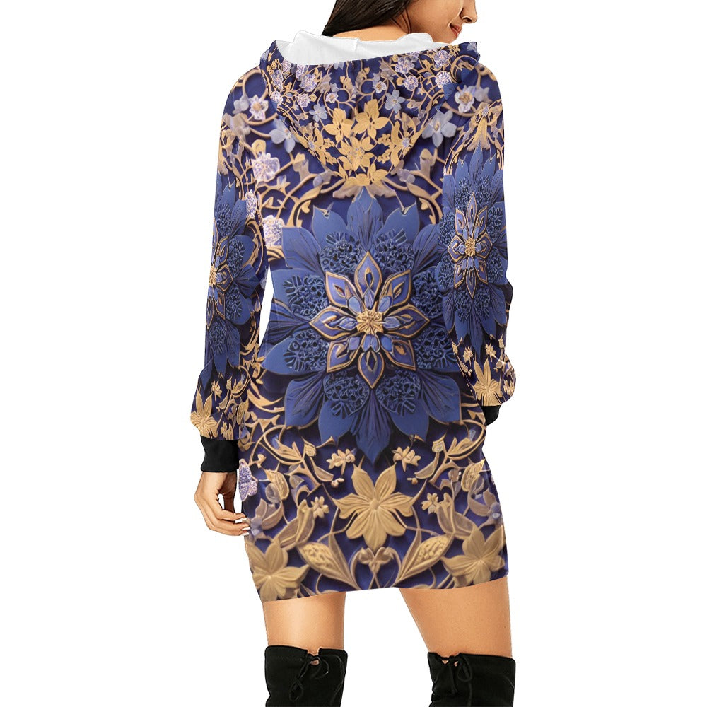 Women's All Over Print Hoodie Mini Dress (H27)