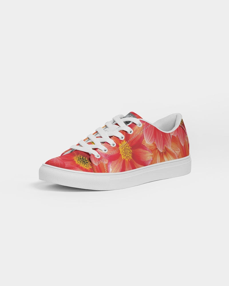 Beautiful blood orange flower design Women's Faux-Leather Sneaker