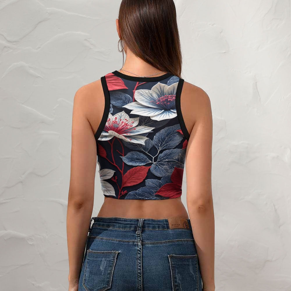 Women's Cropped Slim Racer Tank Top