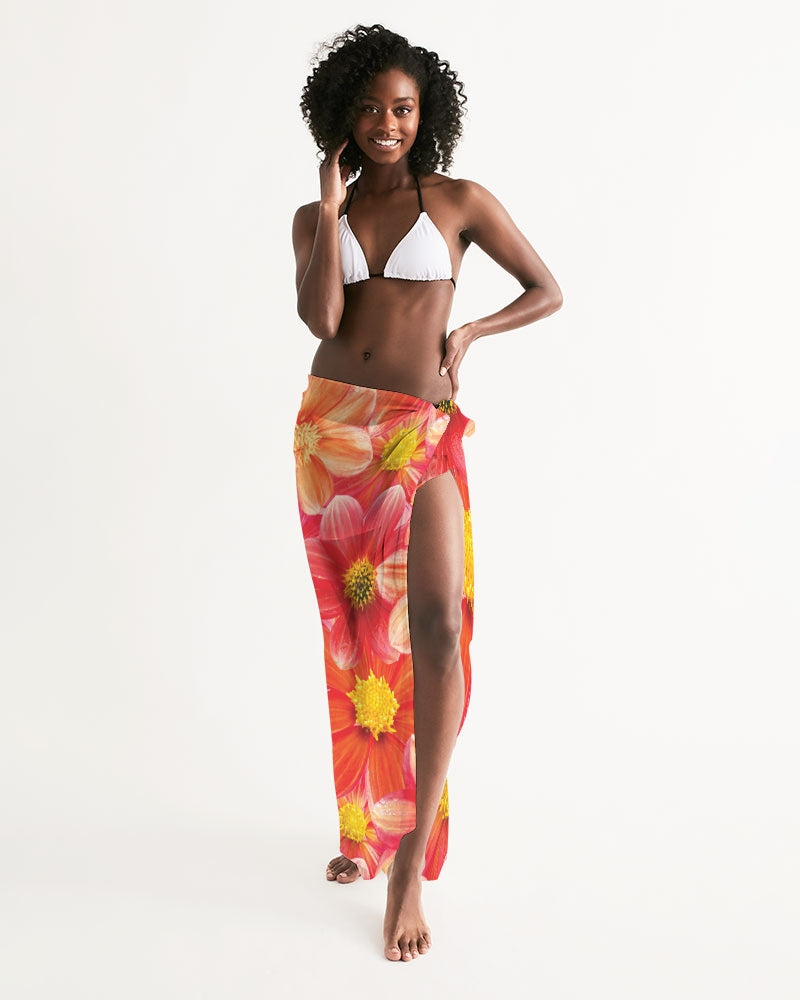 Beautiful blood orange flower design All-Over Print Swim Cover Up