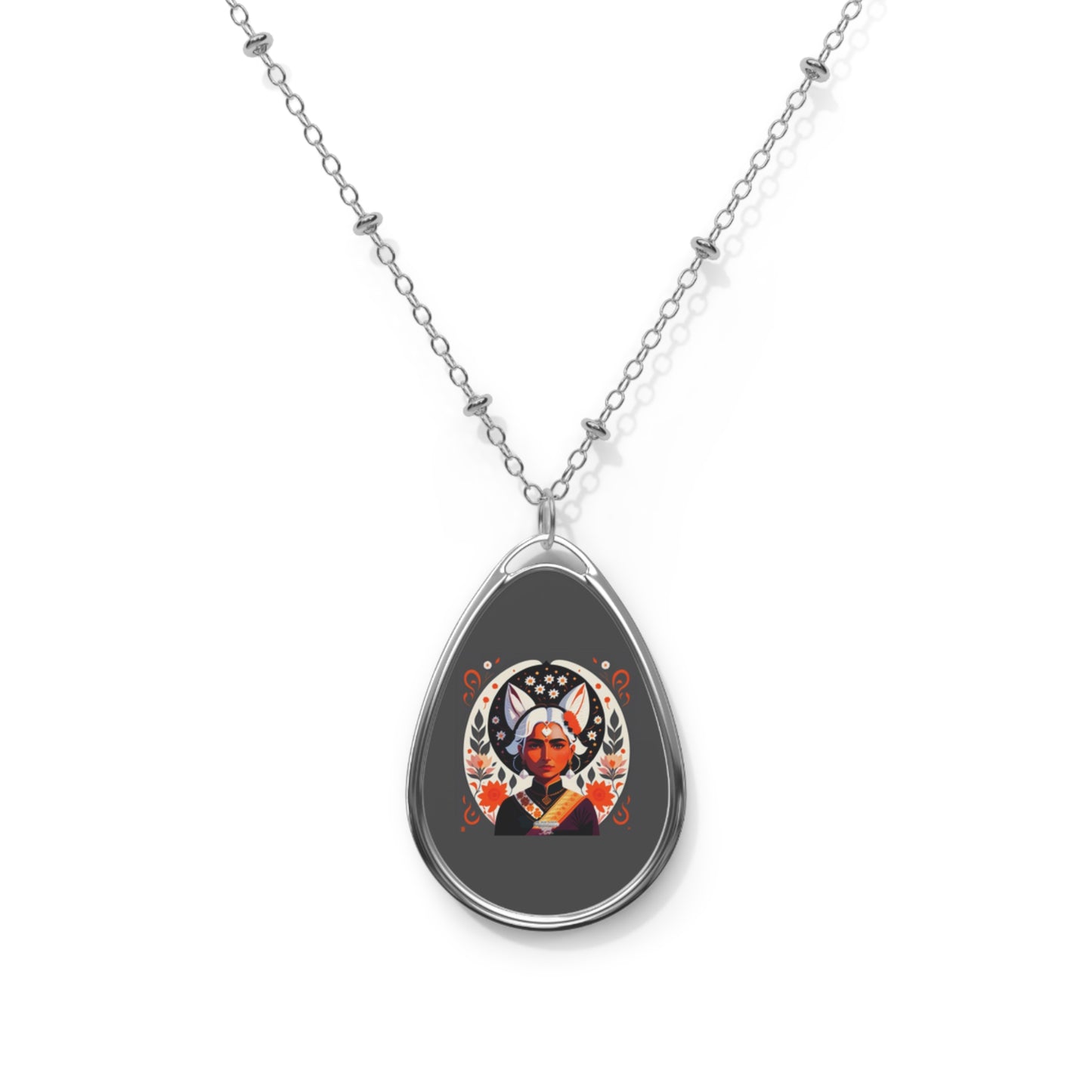 Indian Silverfox Oval Necklace