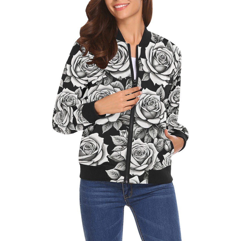 All Over Print Bomber Jacket for Women ( H19)