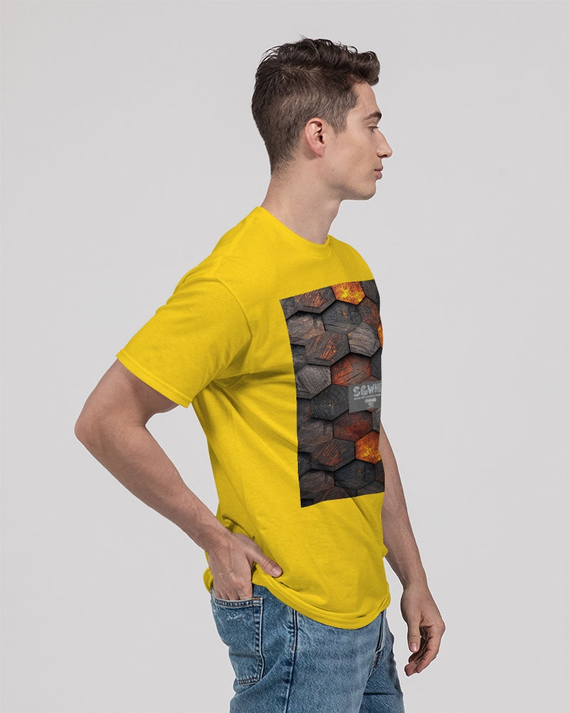 Cool stone hexagon patten 3D Unisex Heavy Cotton T-Shirt | Gildan