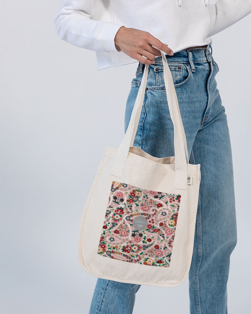 Pink abstract Pretty Sisters Organic Cotton Canvas Market Tote | Econscious