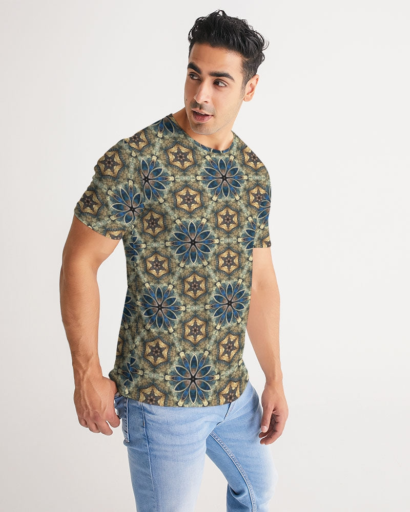 Green & Dark Blue almost star pattern. Men's All-Over Print Tee