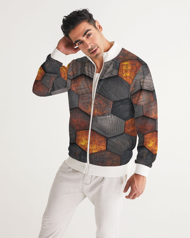 Cool stone hexagon patten 3D Men's All-Over Print Track Jacket